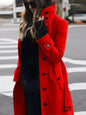 Women's Solid Color Button Slim-fit Woolen Overcoat - www.Shopthatapp.com