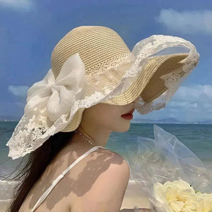 Women's Summer Bowknot Sun Hat - www.Shopthatapp.com