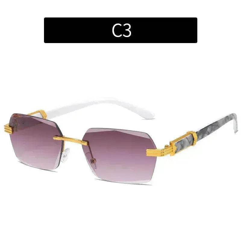 Women's Trimming Ocean Lens Rimless Sunglasses - www.Shopthatapp.com