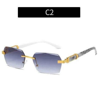 Women's Trimming Ocean Lens Rimless Sunglasses - www.Shopthatapp.com