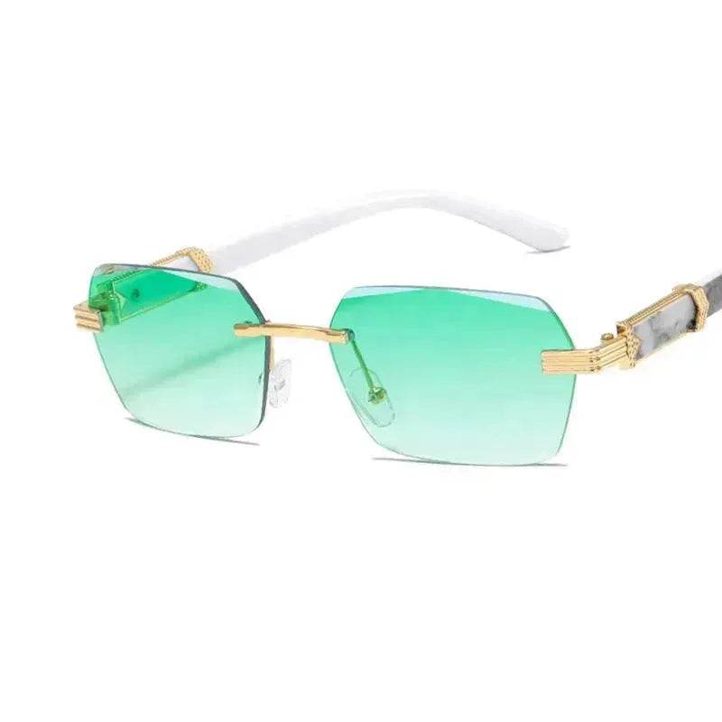 Women's Trimming Ocean Lens Rimless Sunglasses - www.Shopthatapp.com