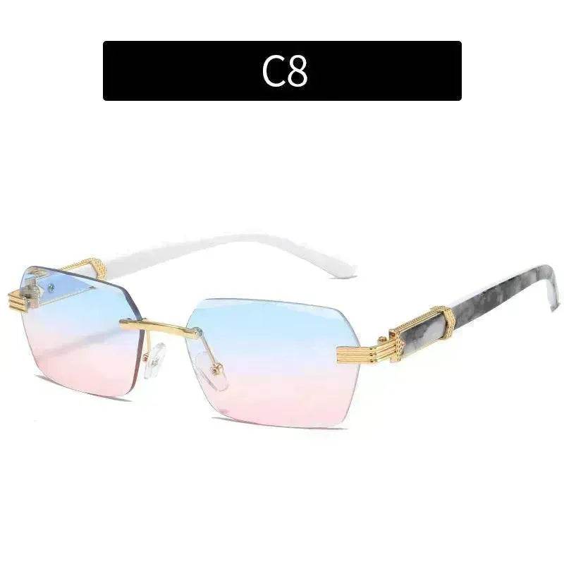 Women's Trimming Ocean Lens Rimless Sunglasses - www.Shopthatapp.com