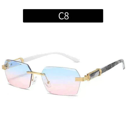 Women's Trimming Ocean Lens Rimless Sunglasses - www.Shopthatapp.com