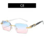 Women's Trimming Ocean Lens Rimless Sunglasses - www.Shopthatapp.com