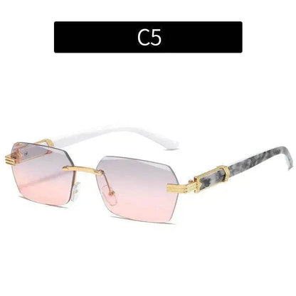 Women's Trimming Ocean Lens Rimless Sunglasses - www.Shopthatapp.com