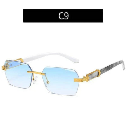 Women's Trimming Ocean Lens Rimless Sunglasses - www.Shopthatapp.com
