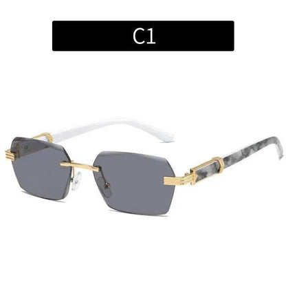 Women's Trimming Ocean Lens Rimless Sunglasses - www.Shopthatapp.com