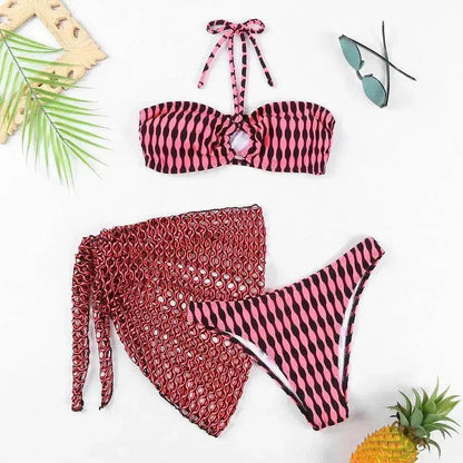 Women's Two-piece Swimsuit Bikini Tube Top Three-piece Suit - www.Shopthatapp.com