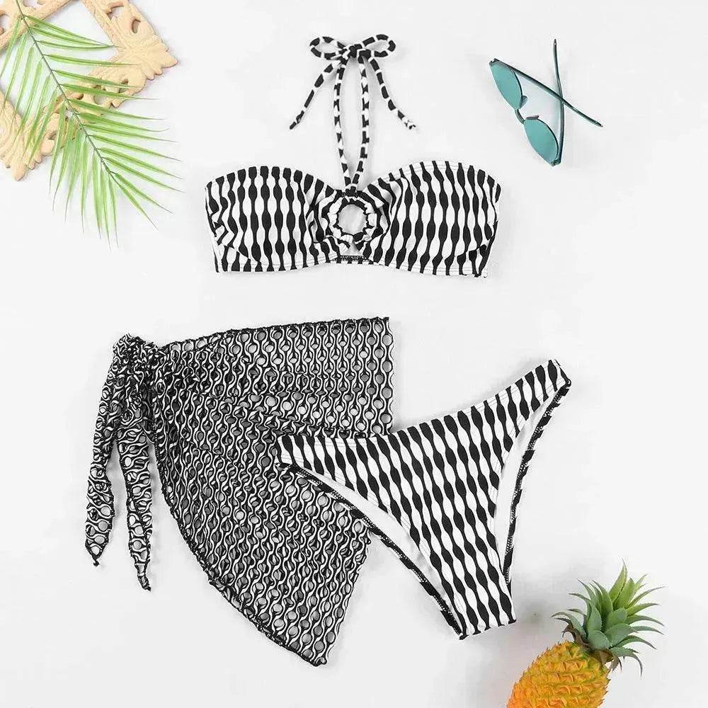 Women's Two-piece Swimsuit Bikini Tube Top Three-piece Suit - www.Shopthatapp.com