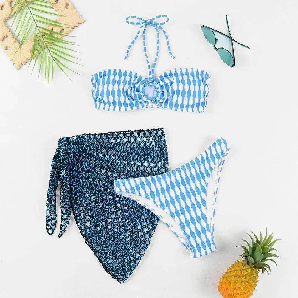 Women's Two-piece Swimsuit Bikini Tube Top Three-piece Suit - www.Shopthatapp.com