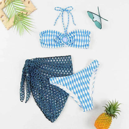 Women's Two-piece Swimsuit Bikini Tube Top Three-piece Suit - www.Shopthatapp.com