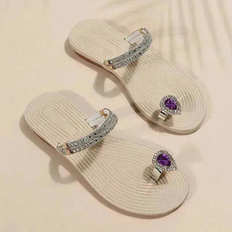 Women's Two Wear Beach Rhinestone Flip Flops - www.Shopthatapp.com