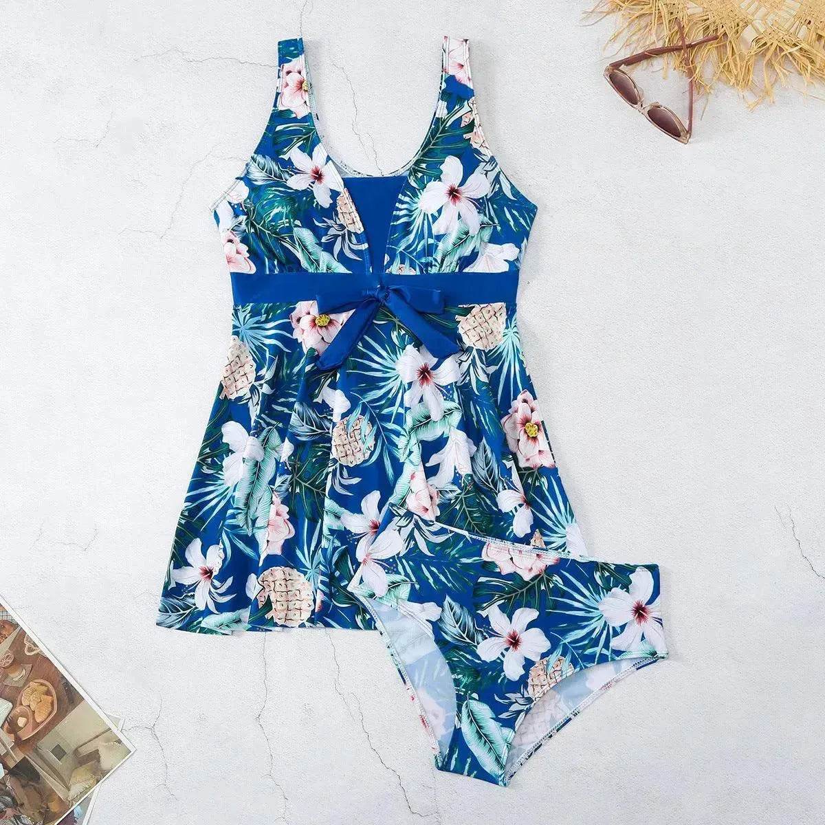 Women's V-neck Printed Split Bikini Swimsuit - www.Shopthatapp.com