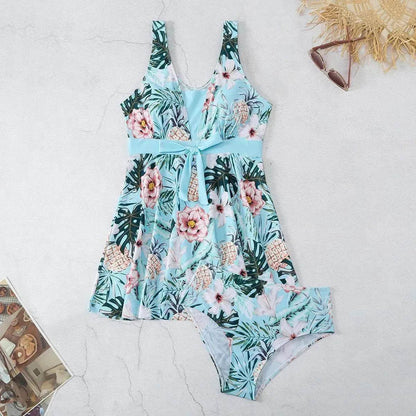 Women's V-neck Printed Split Bikini Swimsuit - www.Shopthatapp.com