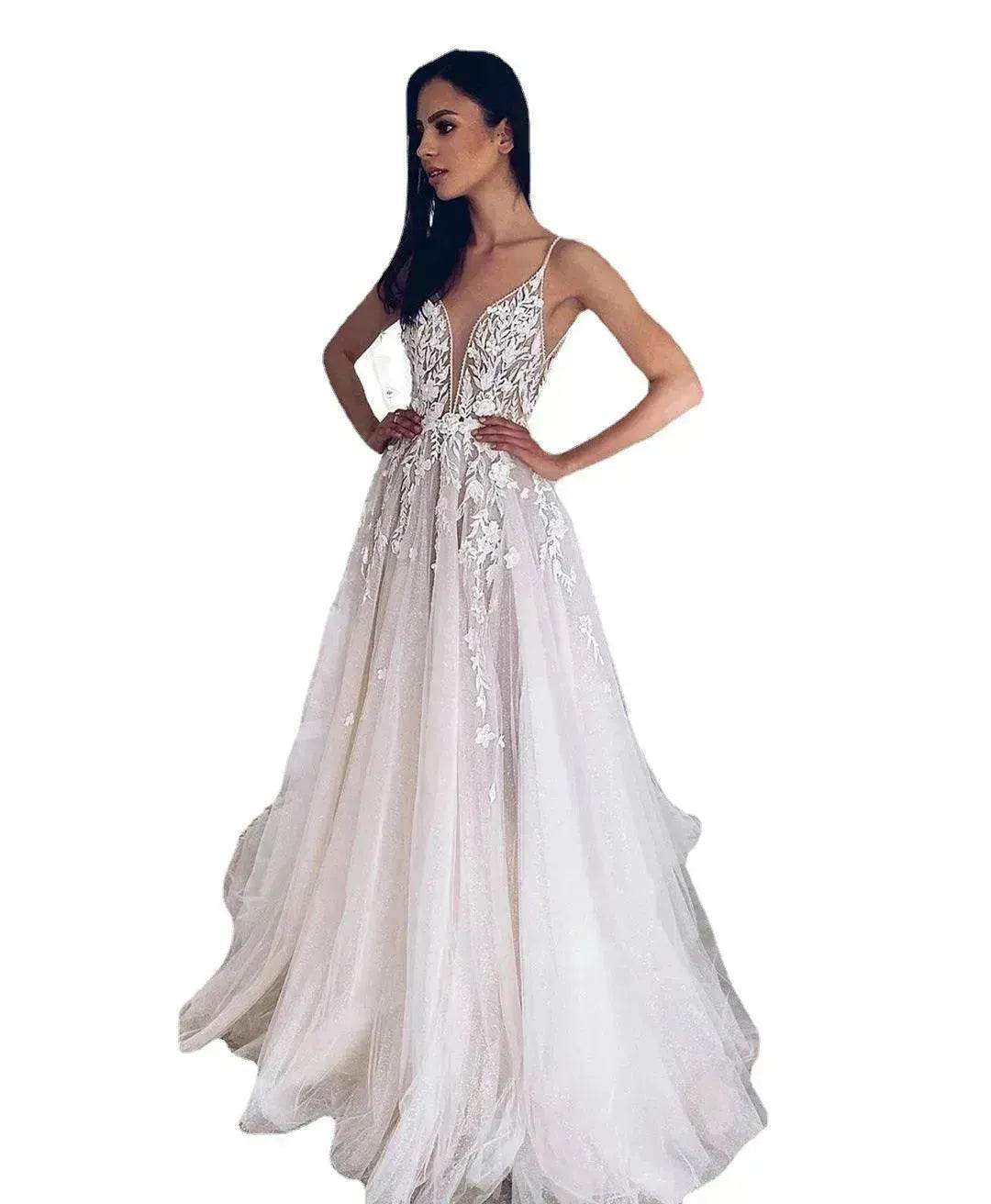 Women's White Evening Gown Wedding Dress - www.Shopthatapp.com