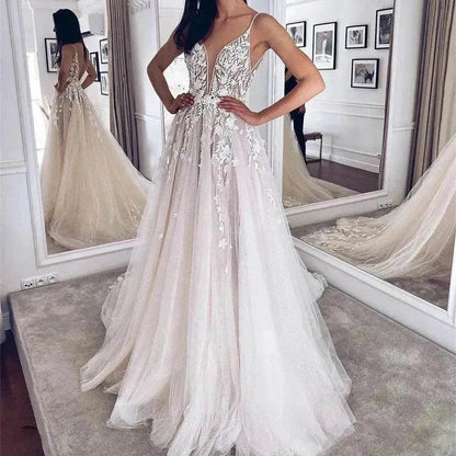 Women's White Evening Gown Wedding Dress - www.Shopthatapp.com