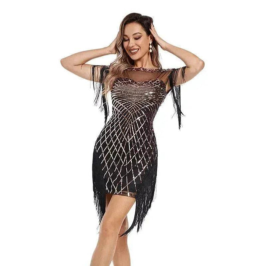 Women Sequined Vintage Party Nightclub Embroidery Mini Dress - www.Shopthatapp.com