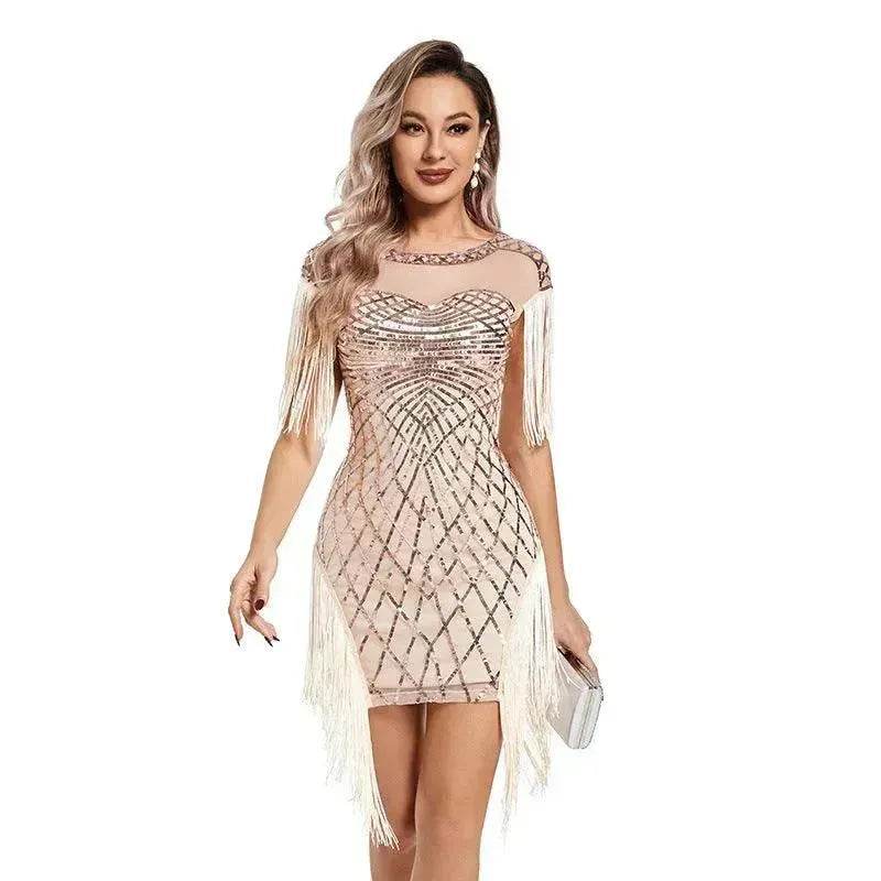 Women Sequined Vintage Party Nightclub Embroidery Mini Dress - www.Shopthatapp.com