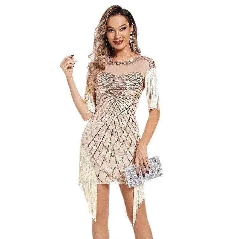 Women Sequined Vintage Party Nightclub Embroidery Mini Dress - www.Shopthatapp.com