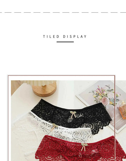 Women Sexy Underpants Lace Panties Low - waist Underwear Briefs Female Breathable Lingerie Temptation Hollow Out Intimates Panty - www.Shopthatapp.com