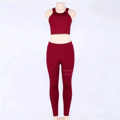 Women sport Suit Gym Yoga Sets 2 Pieces Women Sportwear Yoga Set Fitness Sportwear Workout Set Fitness Yoga Wear - www.Shopthatapp.com