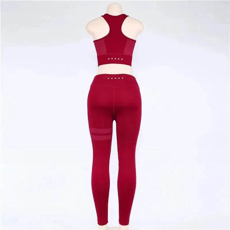 Women sport Suit Gym Yoga Sets 2 Pieces Women Sportwear Yoga Set Fitness Sportwear Workout Set Fitness Yoga Wear - www.Shopthatapp.com