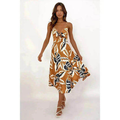 Women Sweet Split Sleeveless Floral Midi Dress - www.Shopthatapp.com