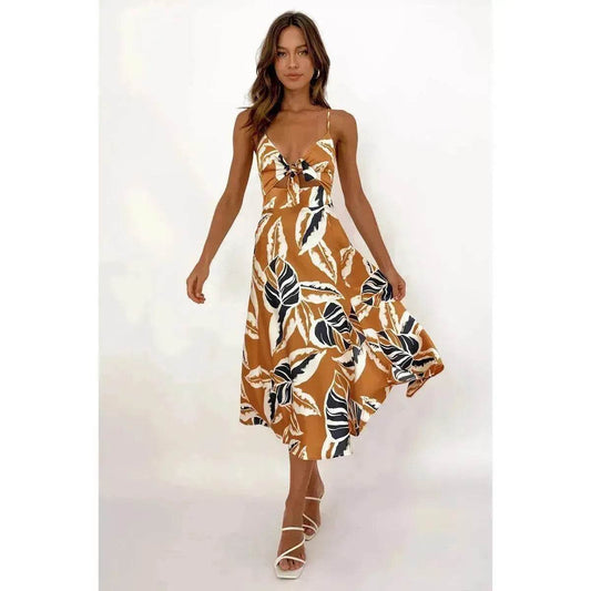 Women Sweet Split Sleeveless Floral Midi Dress - www.Shopthatapp.com