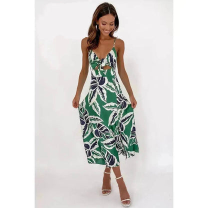 Women Sweet Split Sleeveless Floral Midi Dress - www.Shopthatapp.com