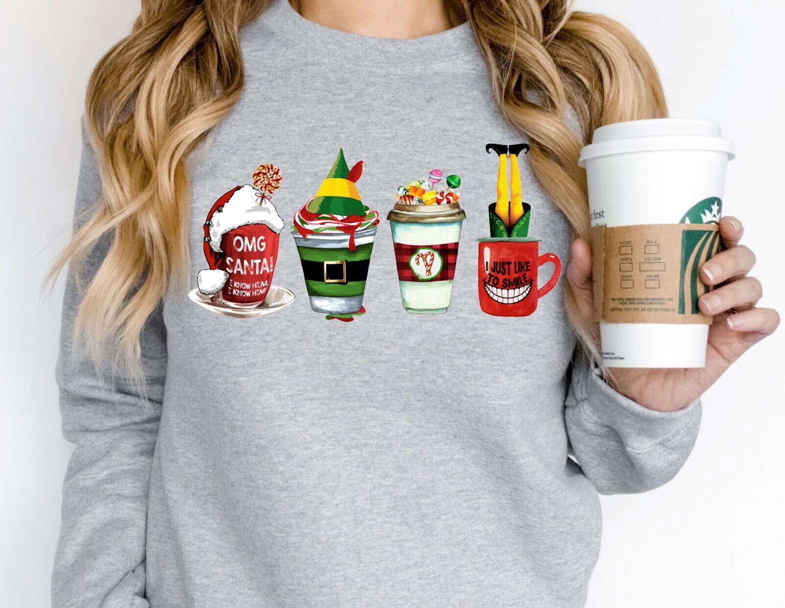 RusticGirls.Trilogy ELF Coffee Crewneck Sweater - Www.Shopthatapp.com