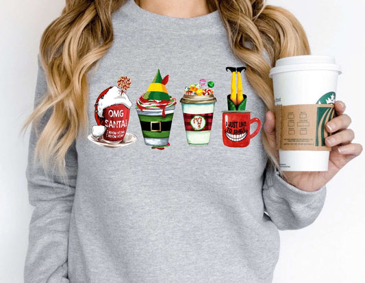 RusticGirls.Trilogy ELF Coffee Crewneck Sweater - Www.Shopthatapp.com