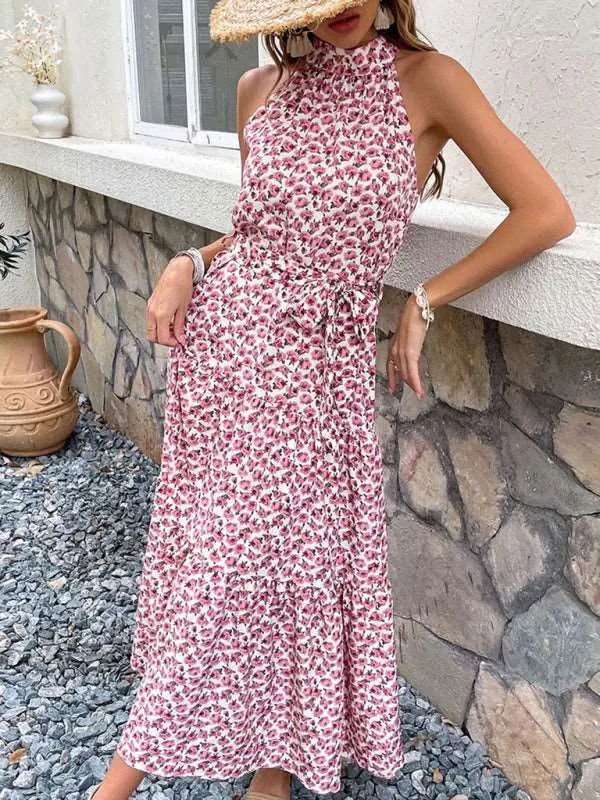 Women's Sling Midi Dress Slim Halter Dress - www.Shopthatapp.com