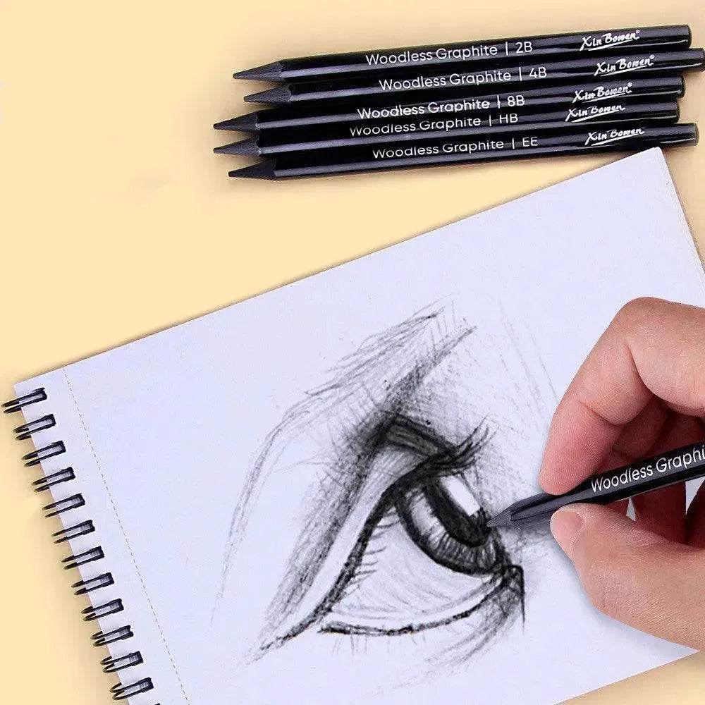 Wood-free Graphite Full Lead Sketching Pencil 6 PCs Suit For Art - www.Shopthatapp.com
