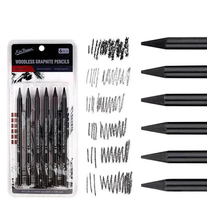 Wood-free Graphite Full Lead Sketching Pencil 6 PCs Suit For Art - www.Shopthatapp.com