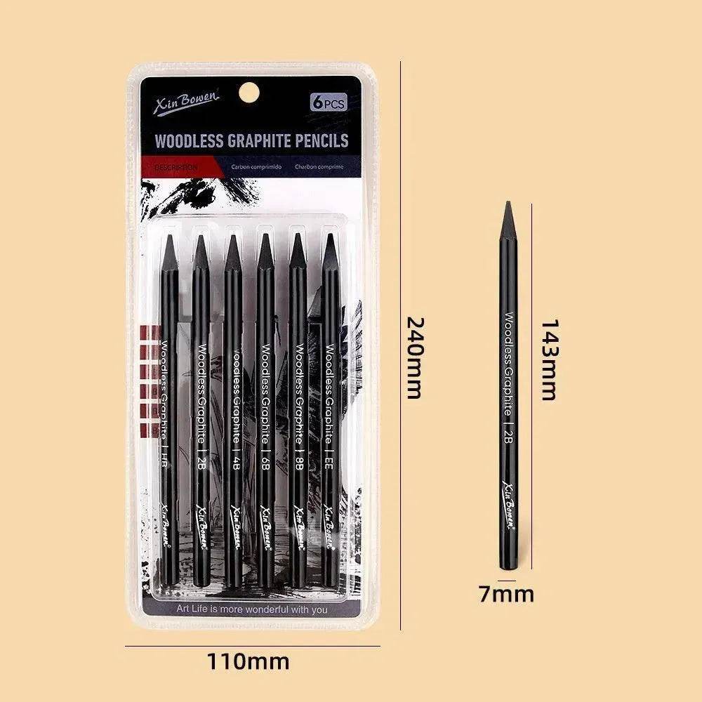 Wood-free Graphite Full Lead Sketching Pencil 6 PCs Suit For Art - www.Shopthatapp.com