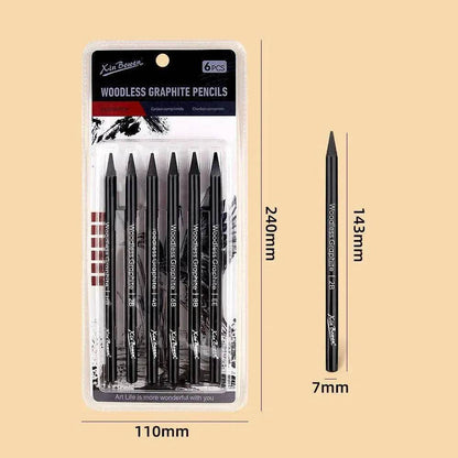 Wood-free Graphite Full Lead Sketching Pencil 6 PCs Suit For Art - www.Shopthatapp.com