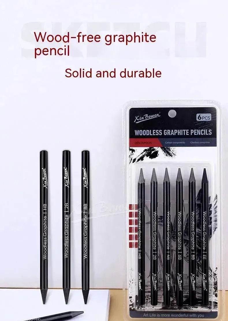 Wood-free Graphite Full Lead Sketching Pencil 6 PCs Suit For Art - www.Shopthatapp.com