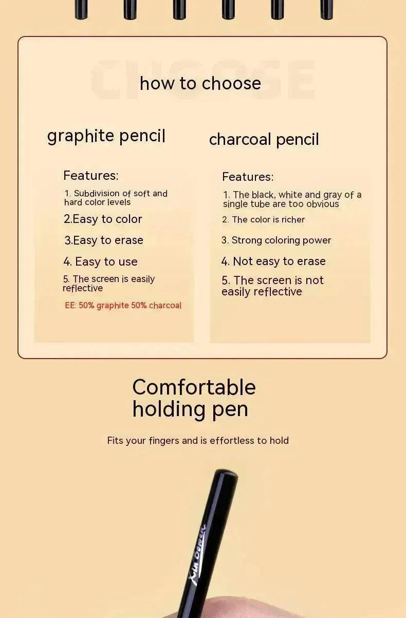 Wood-free Graphite Full Lead Sketching Pencil 6 PCs Suit For Art - www.Shopthatapp.com