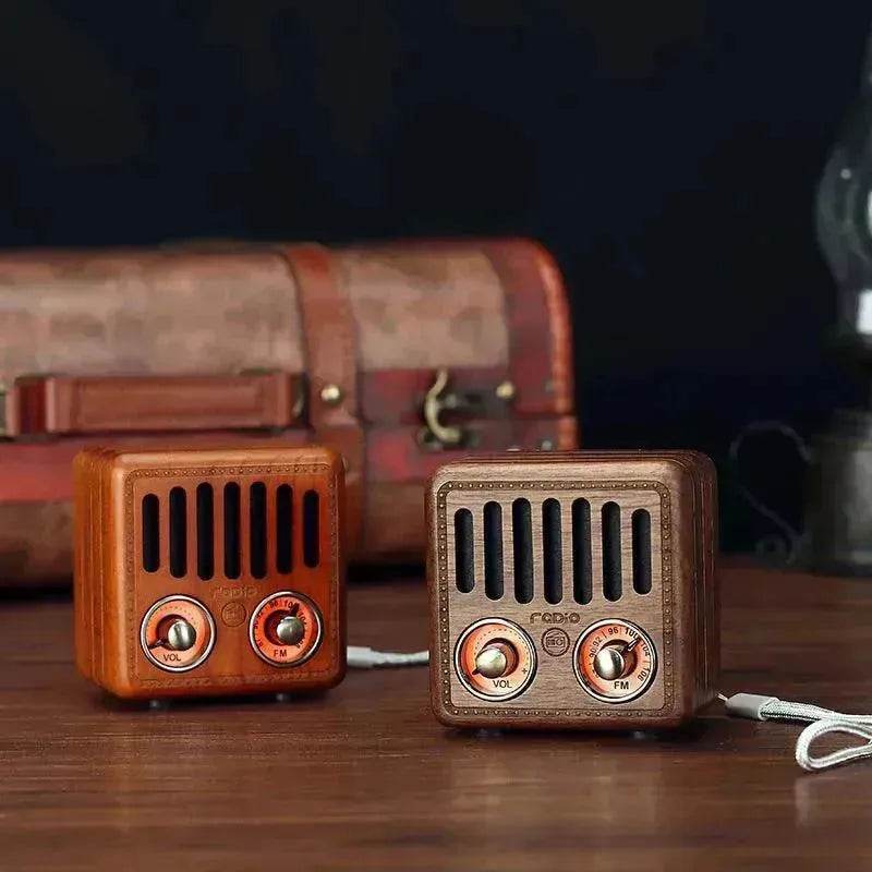 Wooden Bluetooth Speakers Retro Solid Wooden Audio With Radio Card - www.Shopthatapp.com