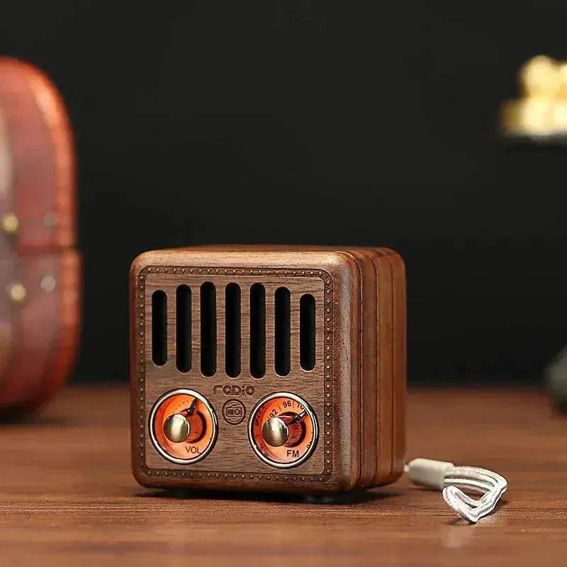 Wooden Bluetooth Speakers Retro Solid Wooden Audio With Radio Card - www.Shopthatapp.com