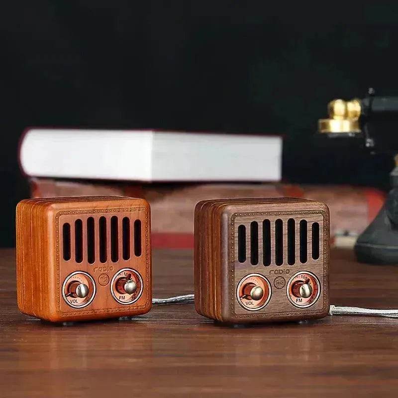 Wooden Bluetooth Speakers Retro Solid Wooden Audio With Radio Card - www.Shopthatapp.com