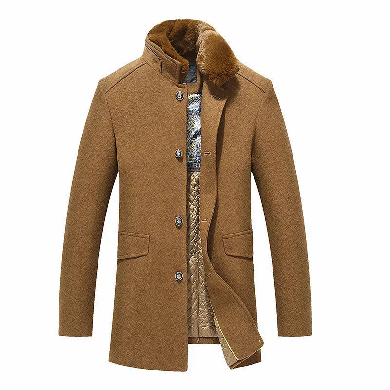 Woolen collar woollen coat for men - www.Shopthatapp.com
