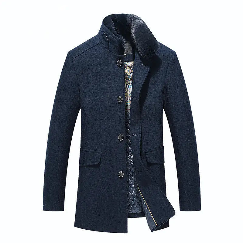 Woolen collar woollen coat for men - www.Shopthatapp.com