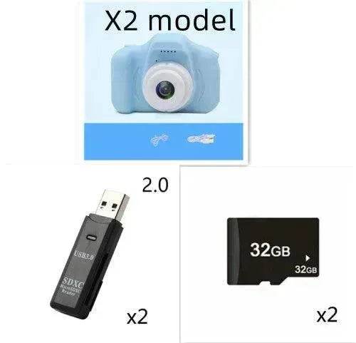 X2 HD Mini Children Cartoon Kids Digital Camera - www.Shopthatapp.com