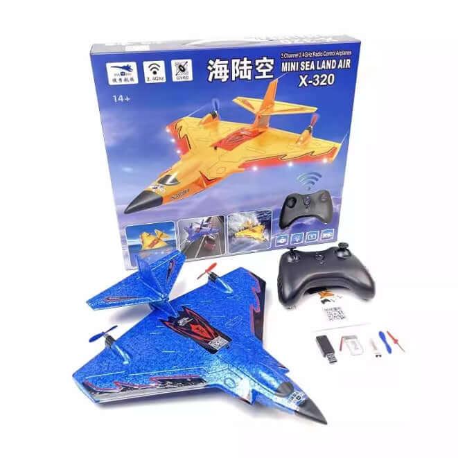 X320 Sea, land and air remote control glider EPP foam remote control aircraft with LED light flight time Remote control plane - www.Shopthatapp.com