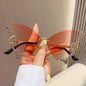 Y2K Vintage Rimless Luxury Diamond Butterfly Sunglasses for Classy Chic Ladies Women - www.Shopthatapp.com