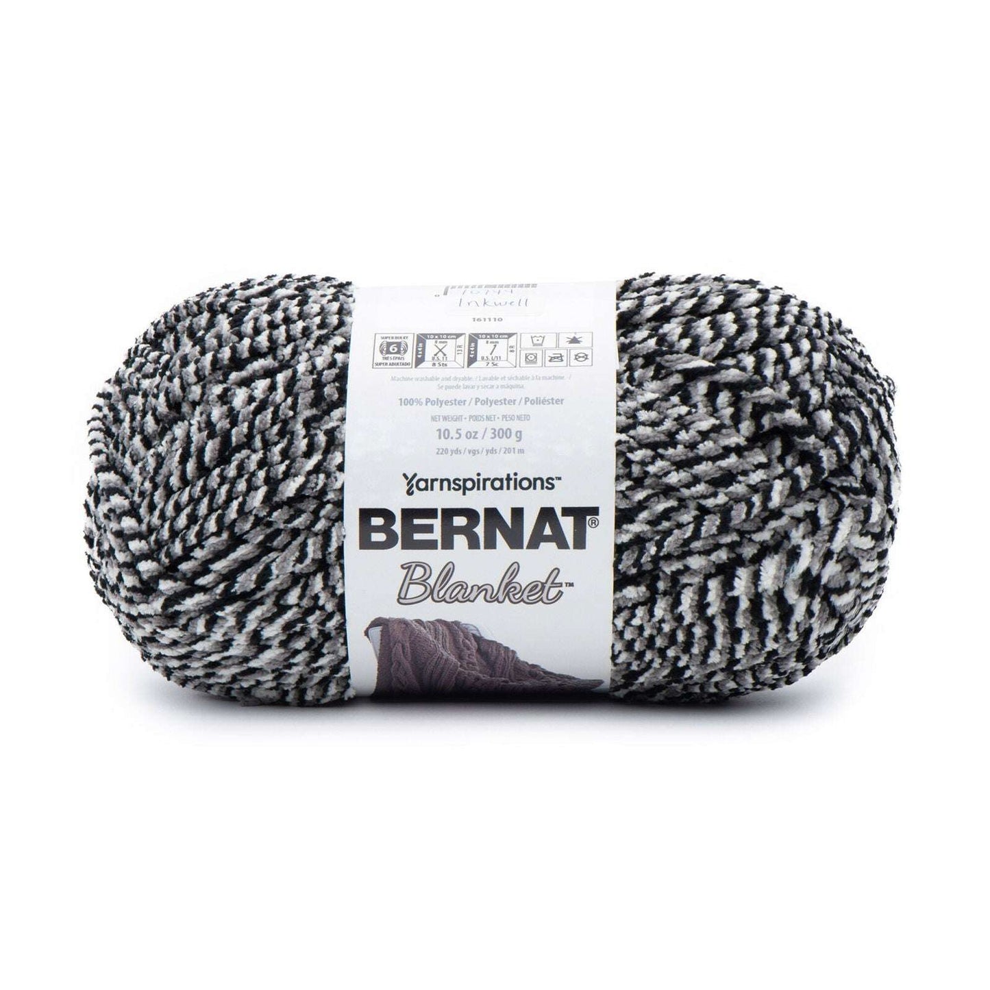 Bernat Blanket Yarn Canada in Black and White with Soft Textured Finish for Cozy Projects