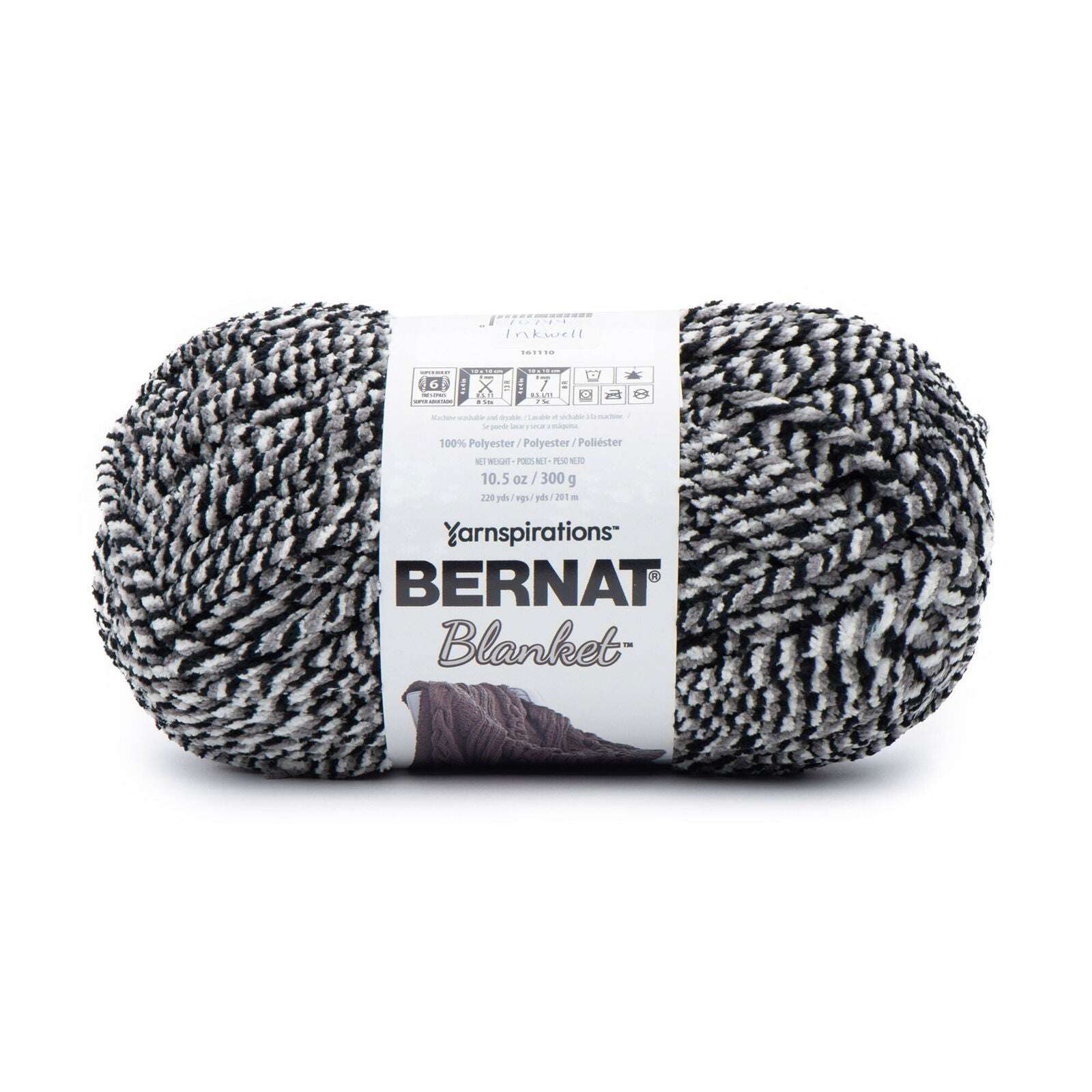 Bernat Blanket Yarn Canada in Black and White with Soft Textured Finish for Cozy Projects