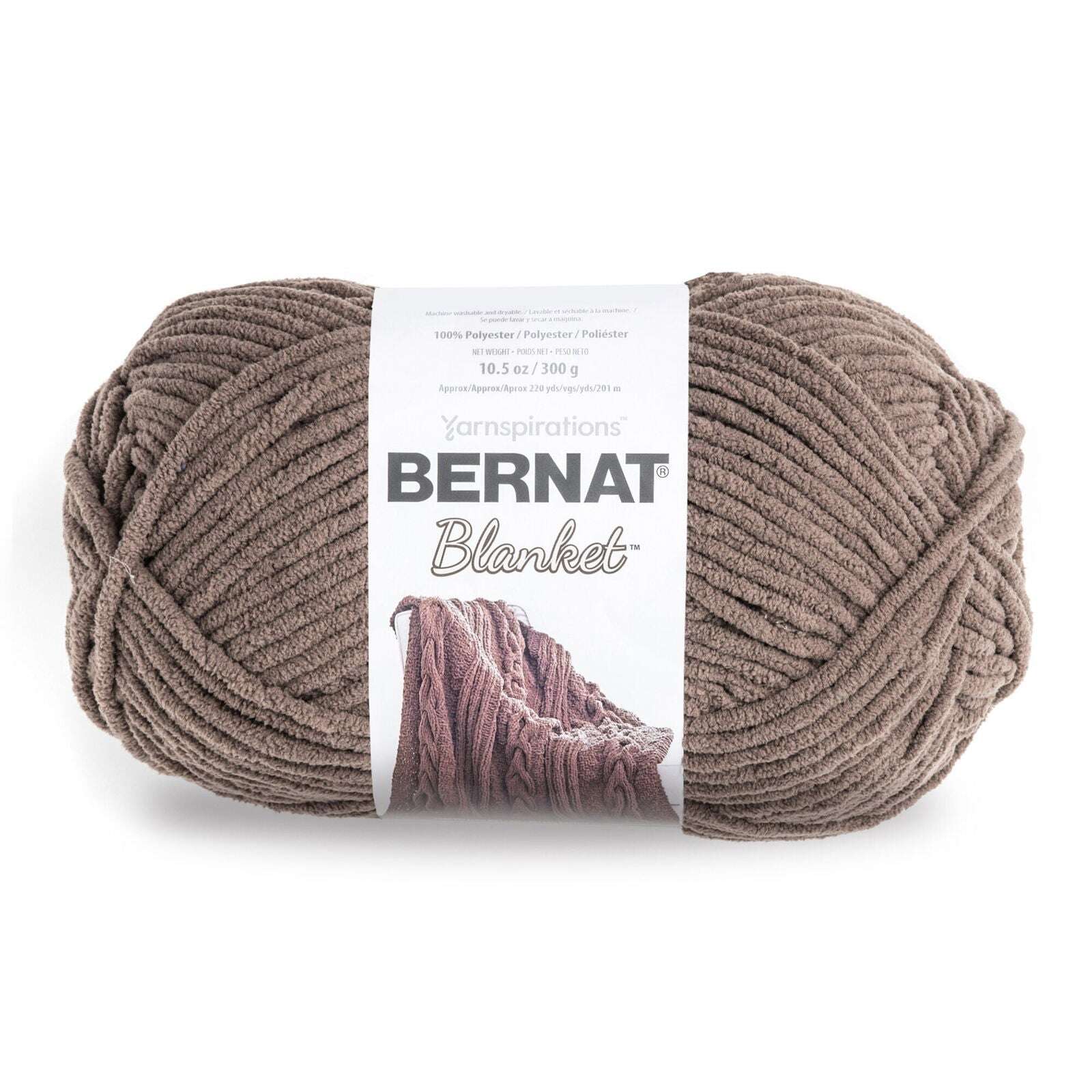 Bernat Blanket Yarn Canada in soft brown color, ideal for cozy projects and blankets