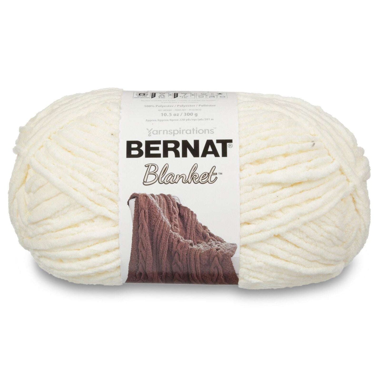 Bernat Blanket Yarn Canada in soft cream color, perfect for cozy crochet projects and blankets